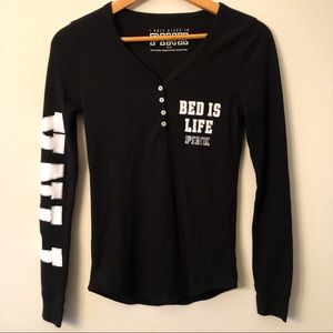 PINK by VS Long Sleeve Knit Sleep Shirt Size M